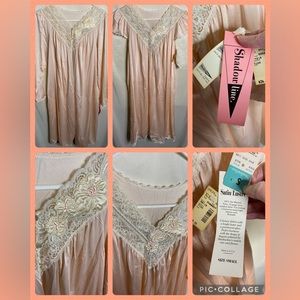 Vintage Nwt Shadowline Peach Nightgown & Robe Set